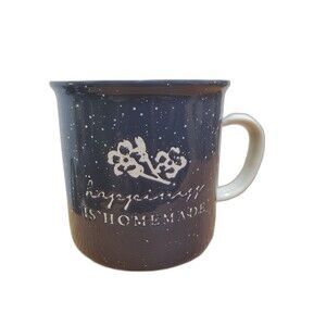 Place & Time Mug Happiness is Homemade Blue Ceramic Coffee Tea Cup 16oz NWT
